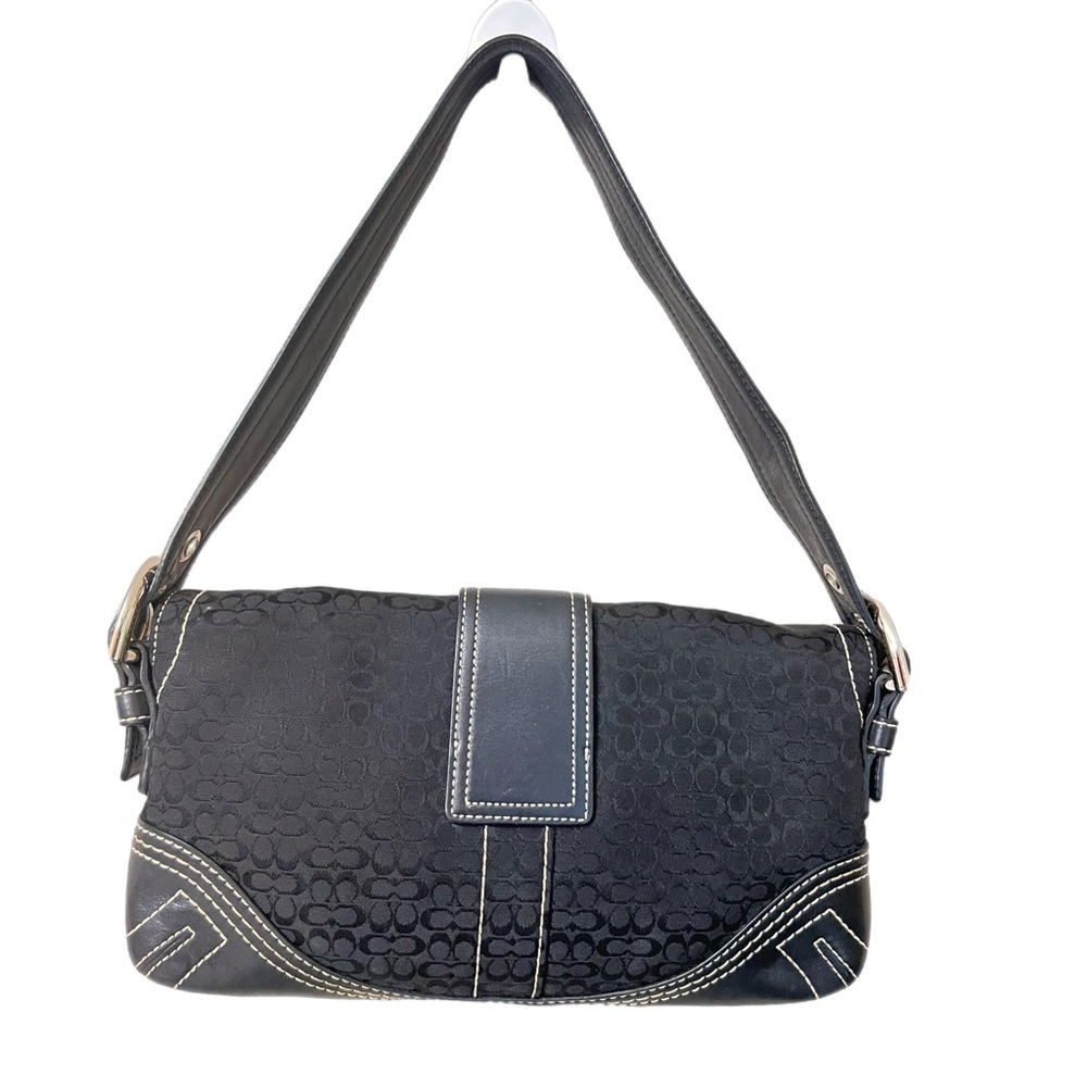 Vintage Coach Soho Black Signature C Pattern Canvas Y2K Hobo Bag F05Q-3628 - Picture 2 of 11